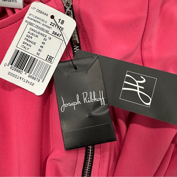 {nwt}Joseph Ribkoff Pink Asymmetrical Zipper Blouse - Picture 5 of 9